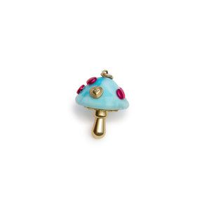 14k gemstone shroomie charm