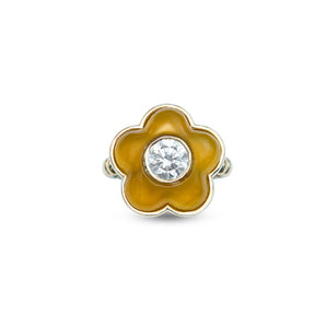14k gemstone flower power ring