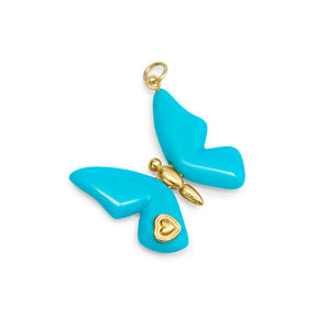 14k gemstone flutter charm
