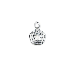sterling silver puffy flower charm