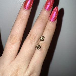14k puffy star stud