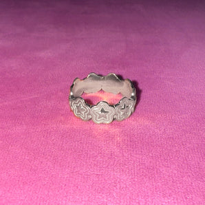sterling silver puffy star band