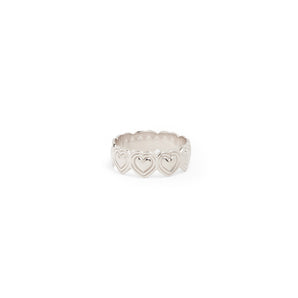 sterling silver puffy heart band