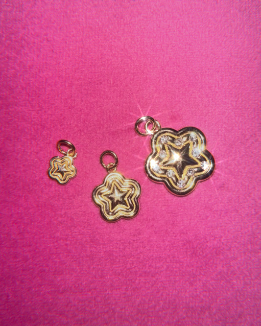 14k puffy star charm