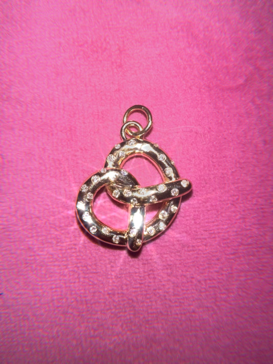 14k diamond pretzel charm