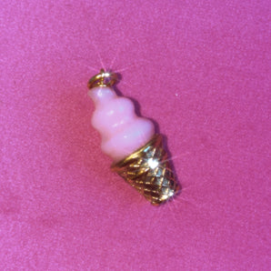 14k gemstone ice cream charm