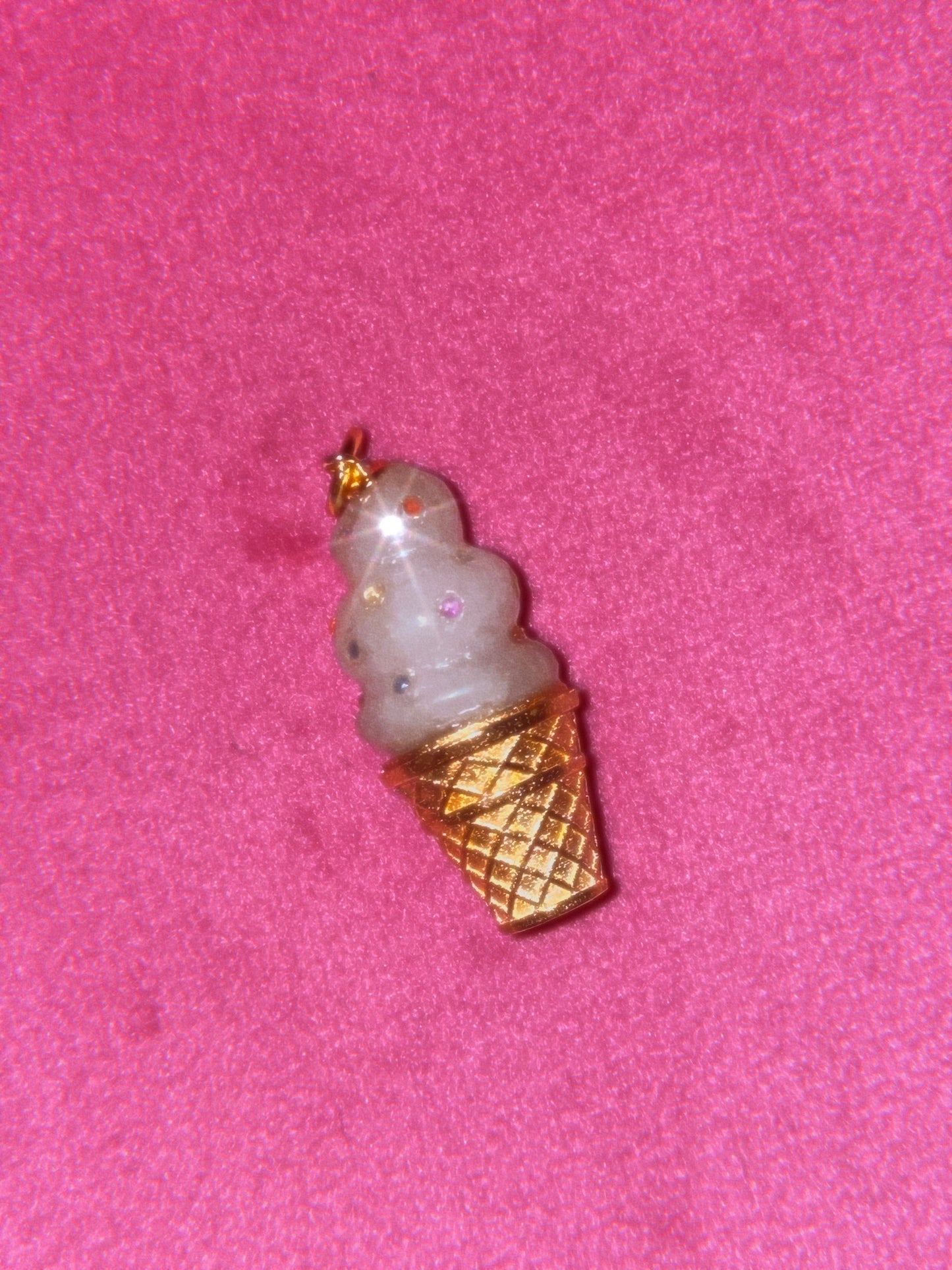 14k gemstone ice cream charm