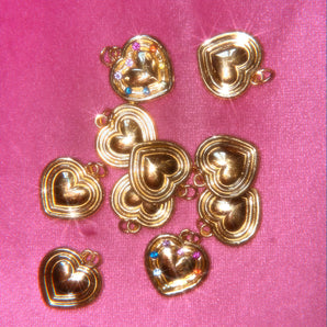 14k puffy heart charm