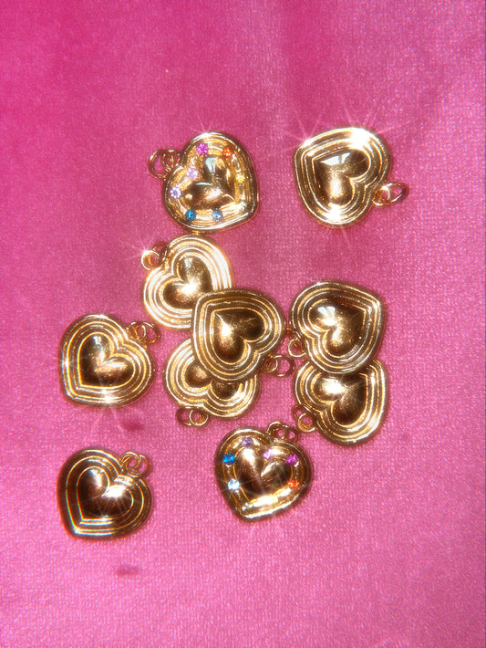 14k puffy heart charm