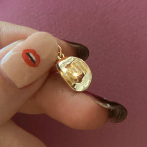 14k cowboy hat charm