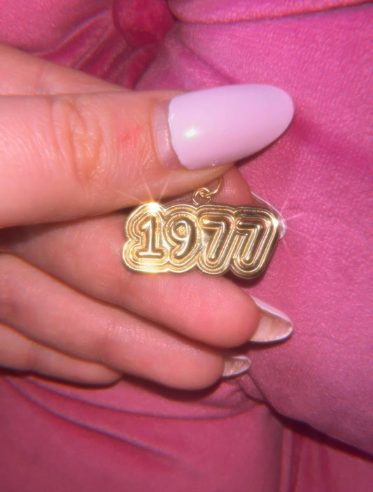 14k puffy year charm